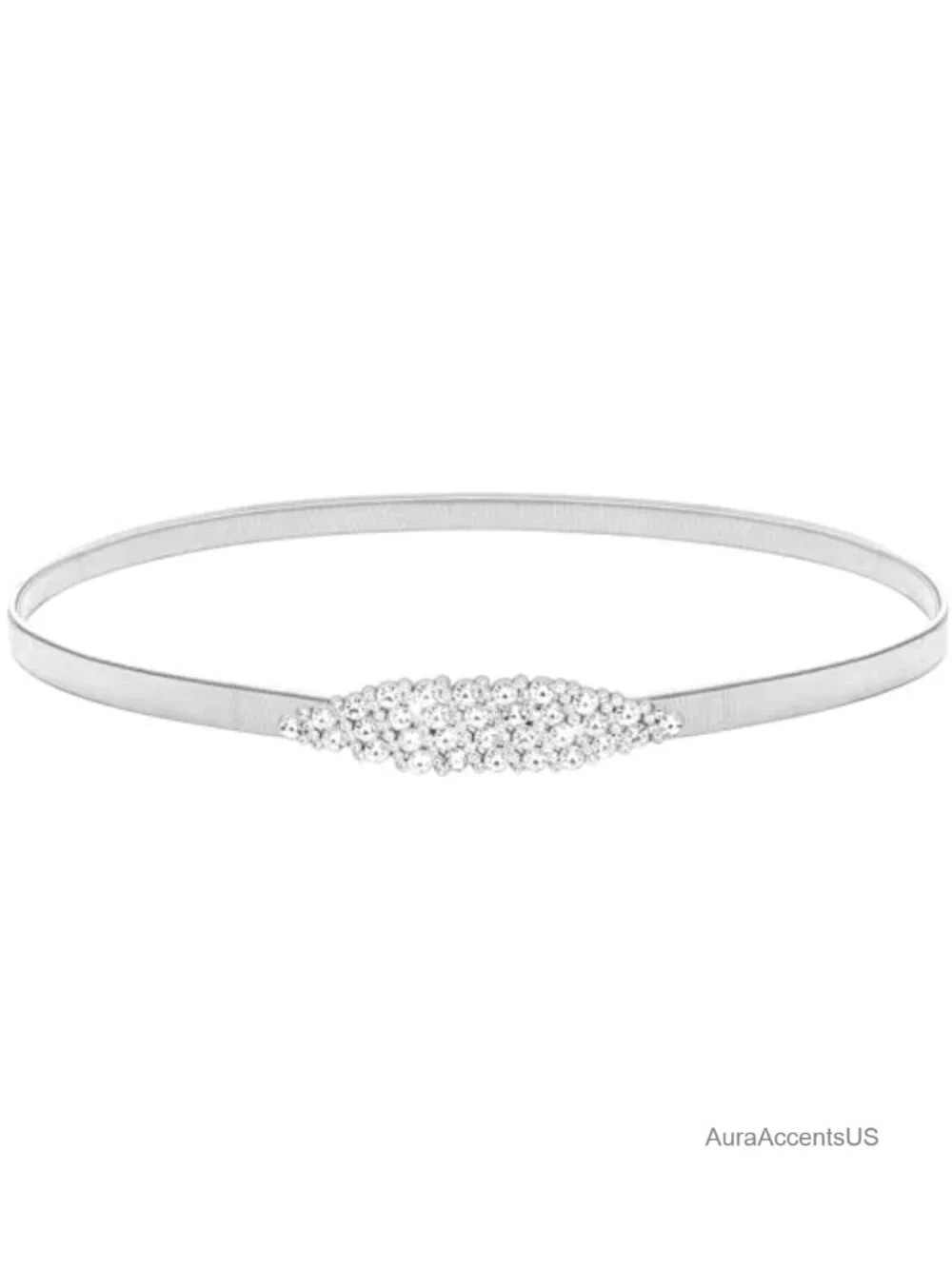 Women's Skinny Metal Waist Belt Elastic Stretch Chain Belt